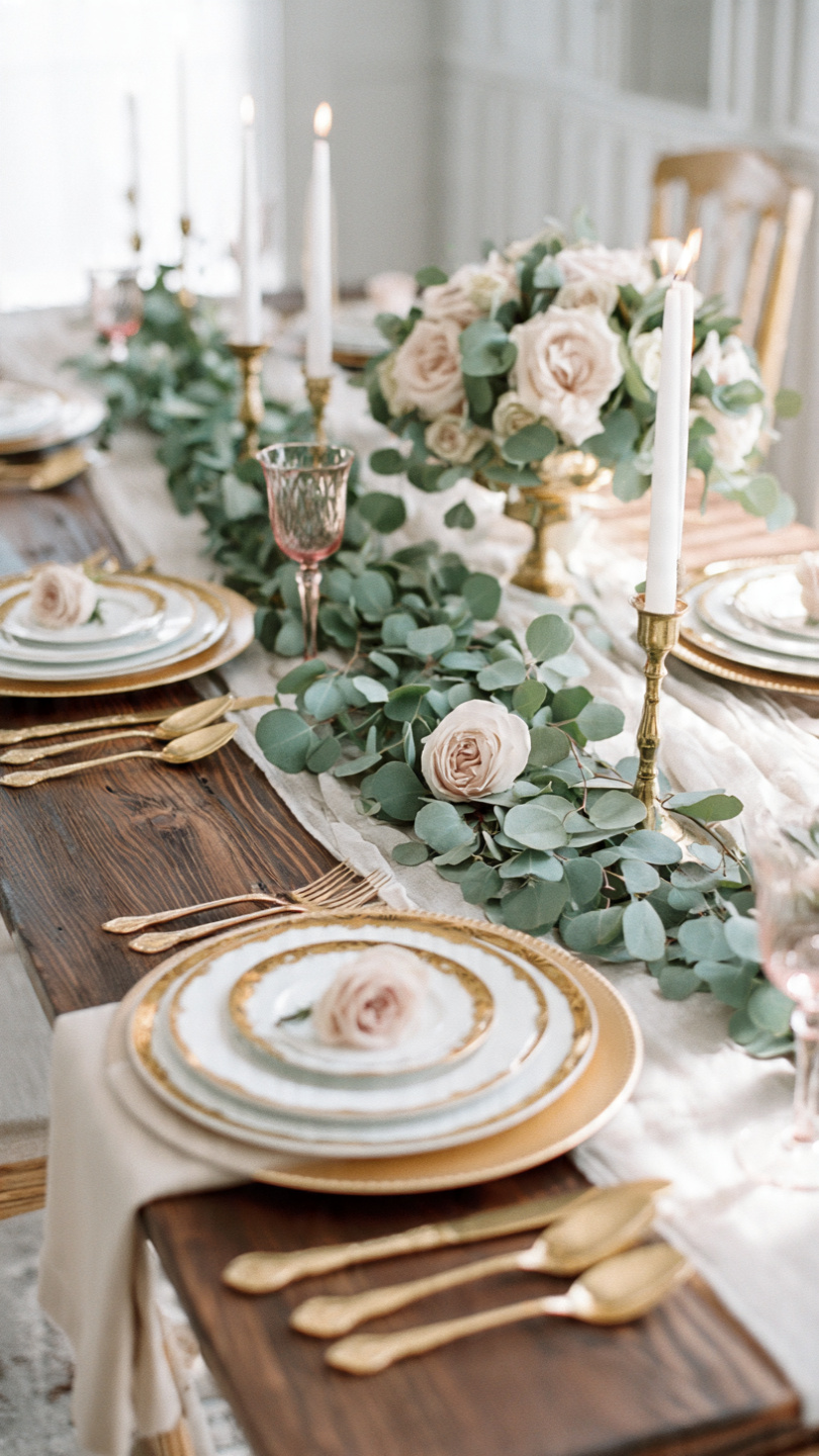 Rustic wedding tablescape
